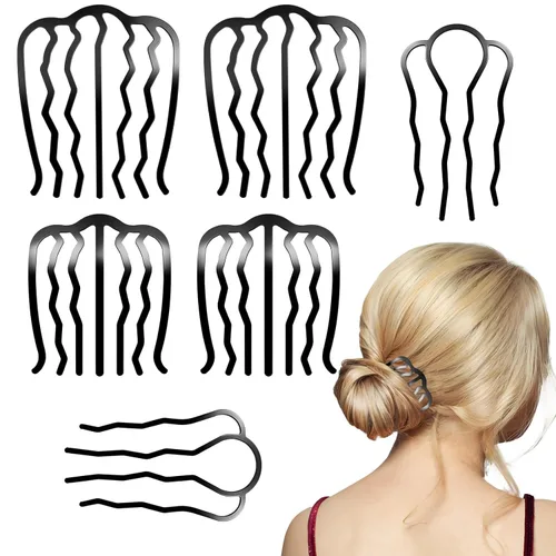 Juego de peines laterales de metal, horquilla para el cabello, horquillas para moños, peines de pelo en forma de U para peinados vintage,