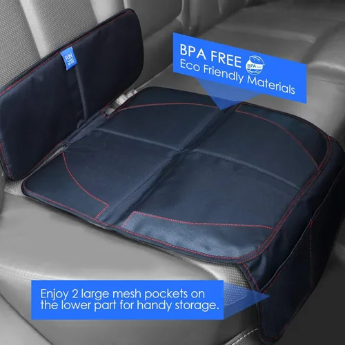 Miniatura 7 de funbliss Protector de asiento de automóvil para asiento de automóvil infantil, alfombrilla de asiento para debajo del asiento de automóvil con Negro