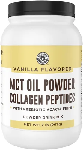 Miniatura 11 de MCT - Aceite en polvo con fibra de acacia y péptidos de colágeno, proteína de colágeno prebiótica, 0.35 onzas de MCT de cocos, crema de café keto