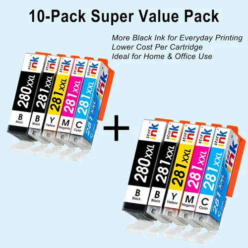 Miniatura 2 de STARINK PGI-280XXL CLI-281XXL - Cartuchos de tinta compatibles con Canon 280 281 para Canon PIXMA TR8620 TR8620a TS6320 TS8220 TS9120 TS9520 TS6120