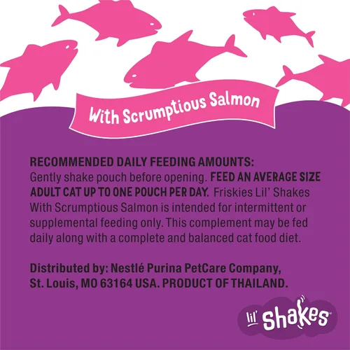 Miniatura 11 de Purina Friskies Complemento de Comida para Gatos en Puré, Lil' Shakes con Delicioso Salmón, Premios Lamibles para Gatos - (Paquete de 16) Bolsitas