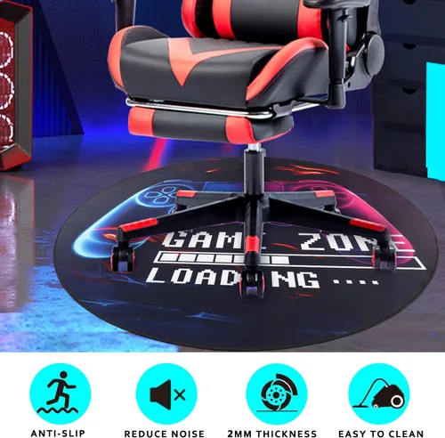 Miniatura 4 de Yincimar Tapete para silla de juegos para suelo de madera, protector antideslizante de suelo para controlador de juegos, alfombrilla de goma