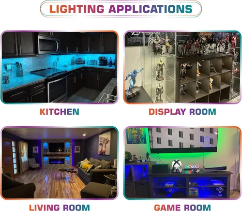 Miniatura 7 de RGBW - Kit de luces LED para debajo del gabinete, iluminación de vitrinas de colección, cambio de color multicolor y blanco verdadero, control