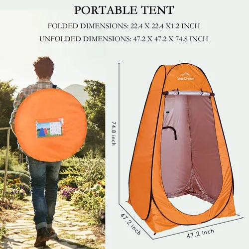 Miniatura 2 de Your Choice Tienda de Ducha Emergente de Privacidad - Tienda de Cambio Portátil para Camping, Playa y Senderismo - 6.2 Pies Ligera con Bolsa