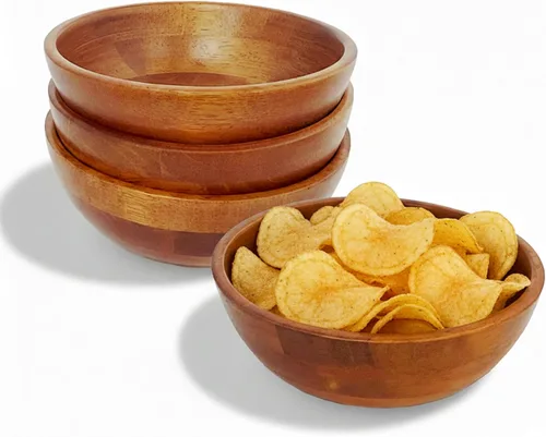 Miniatura 20 de Woodard & Charles - Cuenco grande de madera para ensaladas, frutas, palomitas de maíz, pasta, 10 pulgadas de diámetro x 4.5 pulgadas de alto