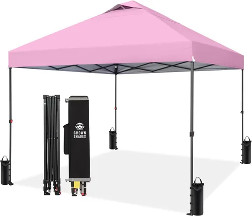 CROWN SHADES Tienda de campaña desplegable de 10 x 10 pies – Cierre central patentado de un empuje, toldo instantáneo para exteriores con bolsa