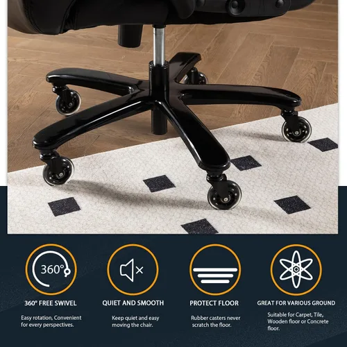 Miniatura 6 de Silla de oficina grande y alta para personas de gran tamaño, 500 libras de capacidad, respaldo alto, extra ancha, resistente, silla de oficina Marrón