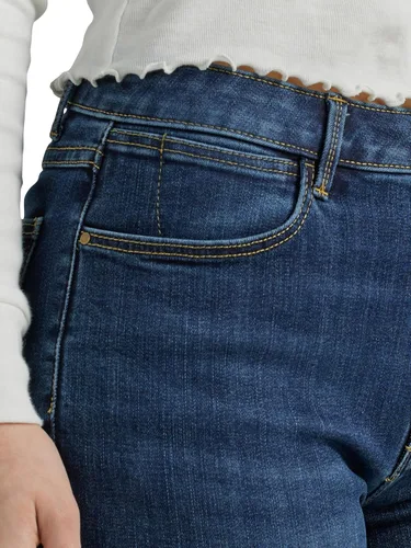 Miniatura 6 de Wrangler Jeans de bota de tiro alto para mujer, Cabaña Cobalto Plaid
