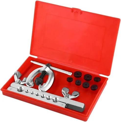 Miniatura 6 de Kit de herramientas de abocinación 9 piezas, kit de herramientas de abocinación de tubos, kit de reparación de tubos, incluye troqueles de separador