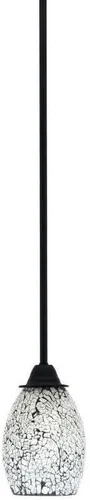 Miniatura 293 de Toltec Lighting Paramount - Mini colgante de 1 luz en acabado negro mate con cristal de arte perla de 7 pulgadas y estilo negro