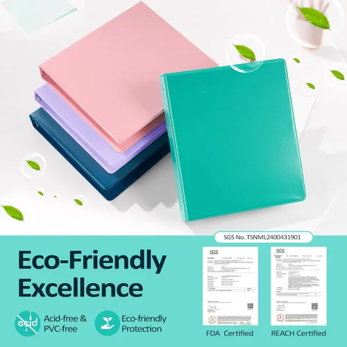 Miniatura 2 de BinderX - Carpeta de 3 anillos redondos extraduradera de 1 pulgada, se adapta a 175 hojas de papel de 8.5 x 11 pulgadas, cubierta personalizable