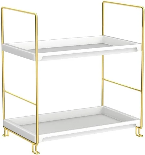 Miniatura 4 de FSyueyun Organizador de Encimera de Baño de 2 Niveles, Instalación Sin Herramientas, Organizador de Estante de Maquillaje de Plásticos Premium
