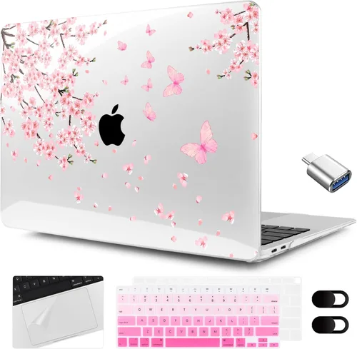 Miniatura 33 de MEEgoodo para MacBook Air de 13.3 pulgadas, funda 2021 2020 2019 2018 A2337 M1 A2179 A1932, carcasa transparente para MacBook Air M1, carcasa dura