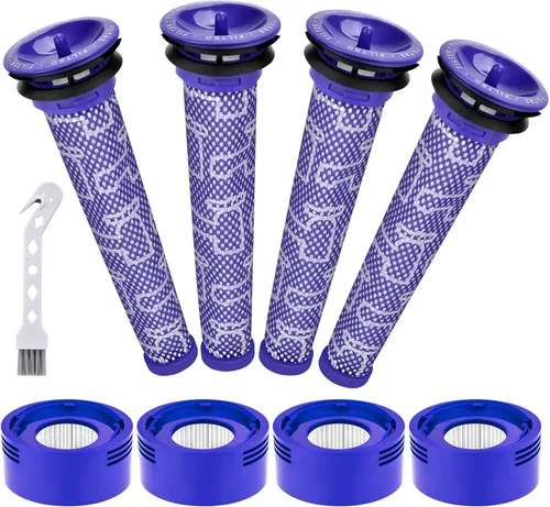 Filtro de repuesto V8 V7 para Dyso.n V8 Animal V8 Absolute V8 Motorhead SV10 V7 Animal Aspiradora inalámbrica de palo, 4 filtros de poste HEPA+4