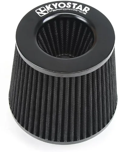 Miniatura 45 de KYOSTAR Filtro de aire universal de alto flujo de 3" (76 mm), entrada de aire frío de cono reutilizable, alto rendimiento, lavable, kit de aire seco