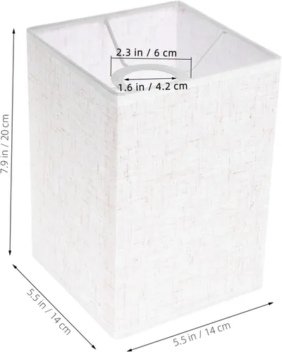 Miniatura 2 de VILLCASE Pantalla de lámpara de lino, cubierta rectangular de lino para lámpara de suelo, cubierta de luz de mesa para dormitorio, sala de estar