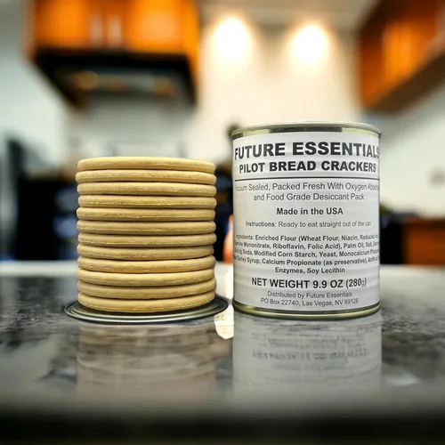 Miniatura 4 de Future Essentials Pilot - Galletas de pan #2.5 (1 lata) – 12 porciones de alimentos de supervivencia de emergencia 30 años de vida útil