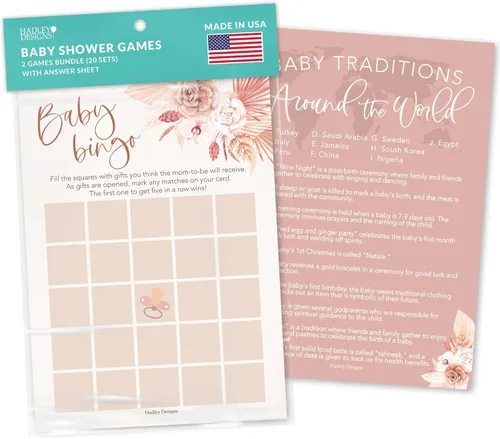 Miniatura 15 de Hadley Designs Juegos de baby shower para 25 invitados, juego de baby shower rosa para niña, juego de baby shower, juego de baby shower verdadero