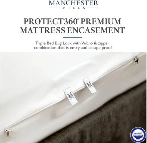 Miniatura 4 de Manchester Mills Protect360 - Funda y protector de colchón de alta calidad, tamaño King, protección del producto Microban, poliéster tejido