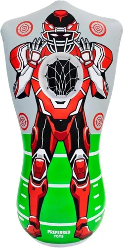 Miniatura 8 de Preferred Toys Juego inflable de fútbol de 65 pulgadas, juego de lanzamiento de red de doble cara con mini bolas, juguete deportivo para fiestas