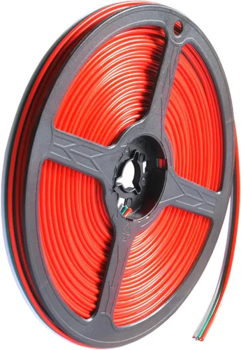 Miniatura 8 de 32,8 pies/10 m 2 pines 20 AWG Cable de extensión eléctrica de 2 conductores, línea de cable de conexión engarzado, rojo y negro, para cinta de LED