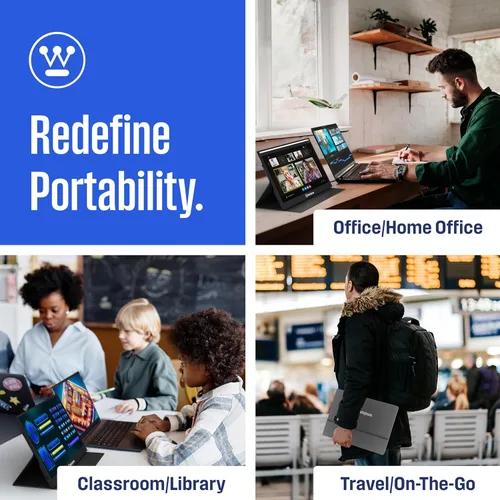 Miniatura 4 de Westinghouse Monitor portátil de 15.6 pulgadas para laptop y viajes, 1080p, 60Hz, pantalla IPS, pantalla Full HD con cubierta protectora magnética