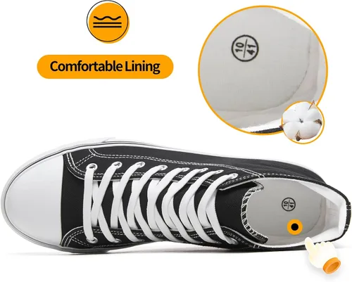 Miniatura 3 de ZGR Tenis de lona para hombre, con cordones, clásicos, casuales, para caminar