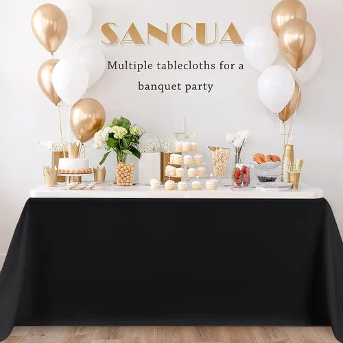 Miniatura 8 de sancua - Paquete de 2 manteles cuadrados de poliéster, de 54 x 54 pulgadas, resistentes a las manchas y a las arrugas, lavables, para mesas de Beige