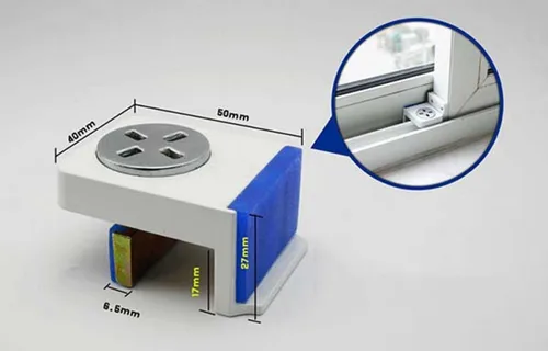 Miniatura 5 de Cerradura de ventana montada Cerradura de pestañas de seguridad para niños para ventana deslizante Bloqueo de límite antirrobo Prevención de caídas