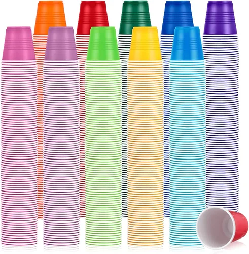 Miniatura 8 de Eaasty Paquete de 500 vasos de plástico de 3 onzas a granel desechables para baño, vasos de plástico coloridos, vasos de plástico para fiestas