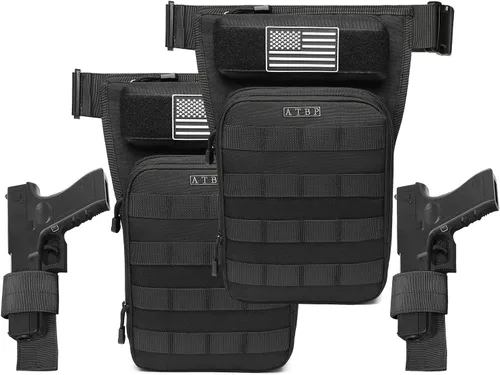 Miniatura 10 de Bolsa táctica de motocicleta para muslo, pierna caída, con funda para pistola de fuego para armas de fuego, para hombres, caza, campo de tiro, 3