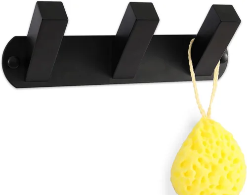 Miniatura 11 de NINETREX Ganchos negros para toallas, gancho negro mate, ganchos modernos para toallas, ganchos de acero inoxidable SUS 304, resistentes al agua
