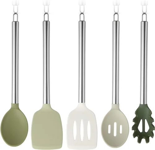 Miniatura 36 de COOK WITH COLOR Juego de utensilios de cocina de silicona, juego de utensilios de cocina, utensilios de cocina de silicona fáciles de limpiar, Rojo