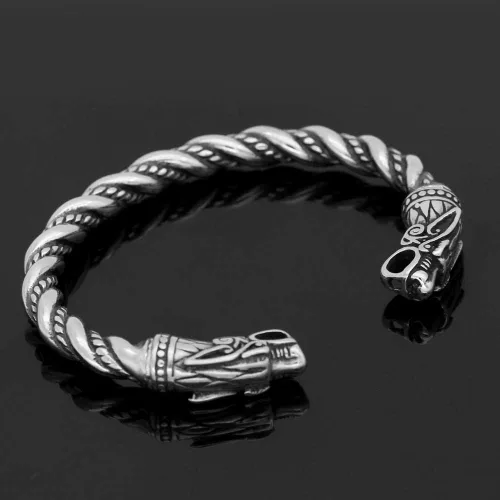 Miniatura 6 de Sisadodo Pulsera de cabeza de lobo de dragón para hombres y niños, regalo de Navidad, brazalete pagano, pulsera celta vikinga, anillos de brazo
