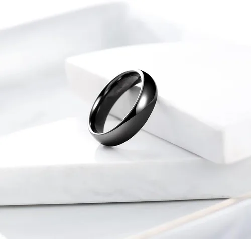 Miniatura 123 de King Will Alianza de boda de carburo de tungsteno para hombres y mujeres, anillos de promesa para parejas abovedados de alto pulido