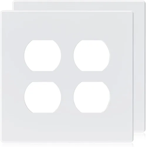 Miniatura 14 de ELEGRP Placas de pared dúplex sin tornillos de 2 segmentos, cubierta frontal termoplástica irrompible de tamaño mediano para toma de corriente Mate