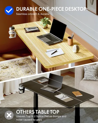 Miniatura 8 de FLEXISPOT H7 Plus - Escritorio de pie ajustable con resorte de gas, estación de trabajo móvil con rueda, escritorio inalámbrico para habitación