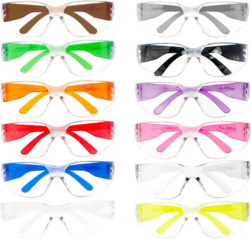 Miniatura 14 de SAFE HANDLER Gafas de seguridad con patillas de color transparente Talla única, para adultos, jóvenes, lentes de policarbonato protector