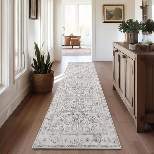 Miniatura 91 de jinchan Lima - Alfombra de pasillo lavable de 2 x 6 pies, antideslizante, de pelo corto, suave, ultrafina, alfombra envejecida para casa de campo
