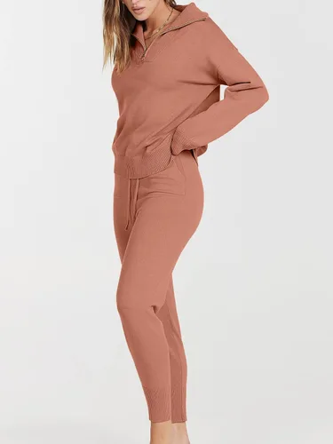 Miniatura 4 de ANRABESS Conjunto de dos piezas para mujer, suéter de manga larga y pantalones con cordón