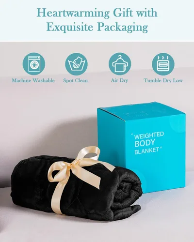 Miniatura 5 de Topblan Manta con peso de 7 libras para adultos, manta con peso pequeña para siestas, relajación, relajación y viajes, agradable al tacto y lavable