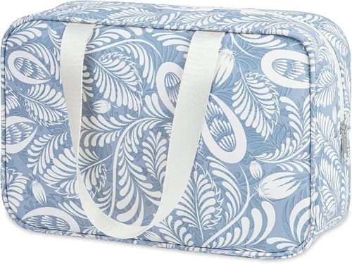 Miniatura 10 de Narwey Neceser de tamaño completo, bolsa de cosméticos grande, bolsa de maquillaje de viaje, organizador para mujeres y niñas, A-Negro, L, Bolsa