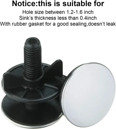 Miniatura 3 de WILLBOND 4 piezas cubiertas para agujeros de fregadero de cocina, tapa de grifo, placa tapón para agujeros de grifo de fregadero de cocina, cubierta