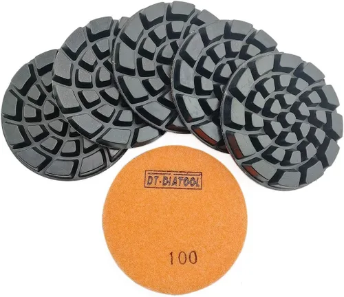 Miniatura 26 de DT-DIATOOL Almohadillas de pulido de diamante para piso, resina de terrazo, diámetro del suelo, grano de 4 pulgadas, 800 unidades, 6