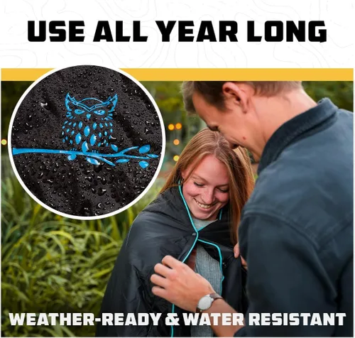Miniatura 4 de Wise Owl Outfitters - Manta de campamento al aire libre – Manta de plumón hinchada plegable y ligera para mochilero, senderismo y viaje – Manta Negro