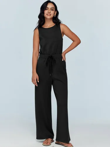 Miniatura 4 de AUTOMET Trajes de otoño para mujer, ropa casual de moda, sin mangas, pierna ancha, pantalones largos