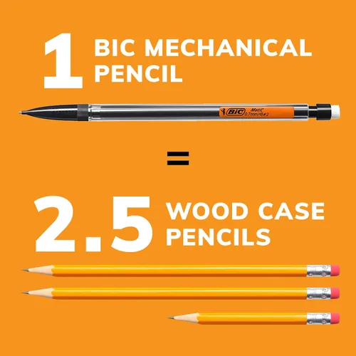 Miniatura 8 de BIC Lápices mecánicos Xtra-Smooth con borradores, punta media (0.7mm), paquete de 10 unidades, lápices mecánicos a granel para suministros escolares
