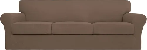 Miniatura 35 de Easy-Going - 4 piezas de funda elástica para sofá de gran tamaño para perros, lavable, para 3 cojines separados, protector de muebles elástico