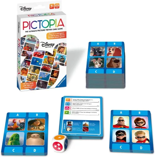 Ravensburger Disney World of Disney Pictopia - Juego de cartas de viaje para niños y adultos, diversión educativa, tiempo de unión familiar, ideal
