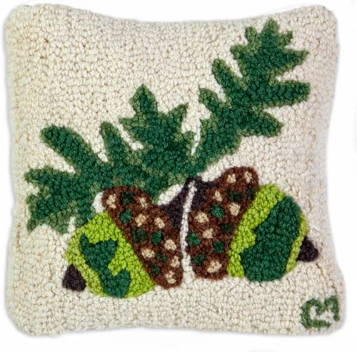 Chandler 4 Corners Almohada decorativa de bellotas y roble diseñada por artistas (14 x 14 pulgadas), almohada de jardín para sofás y camas, fácil